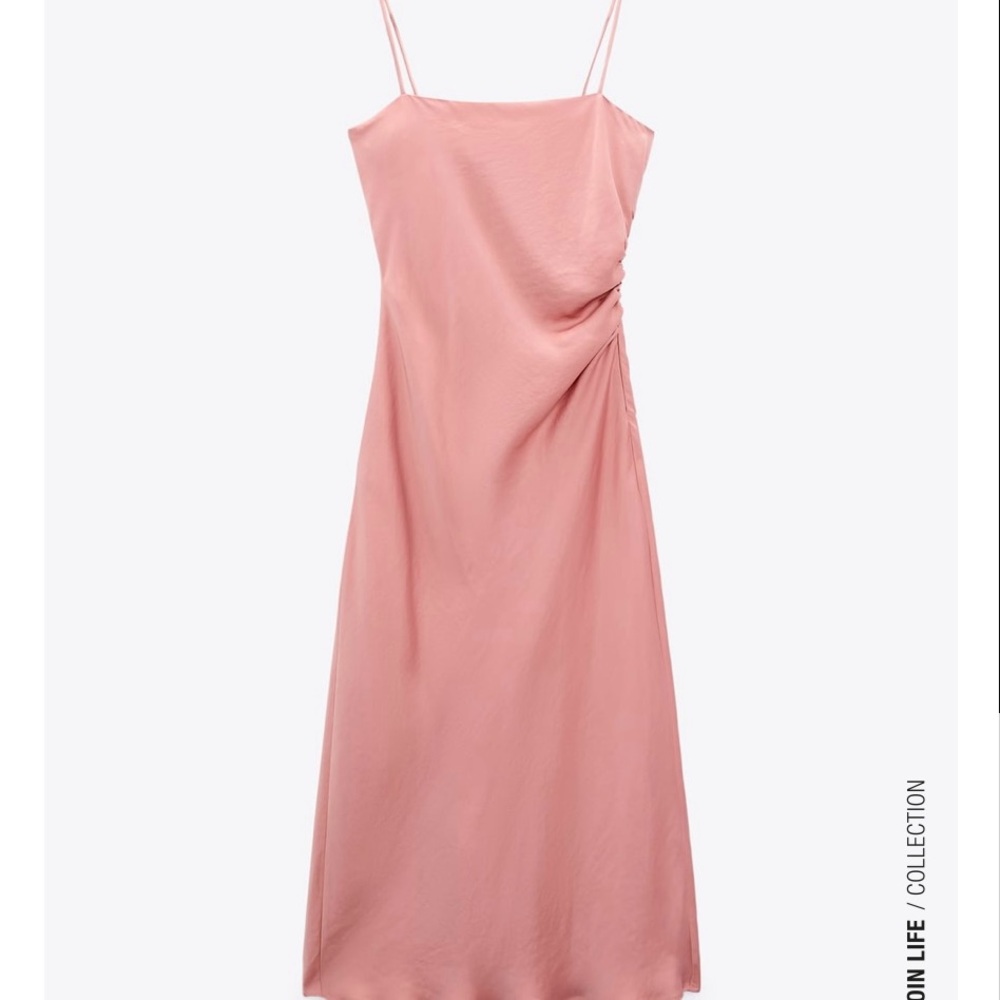 Zara Pink Draped Lingerie Dress